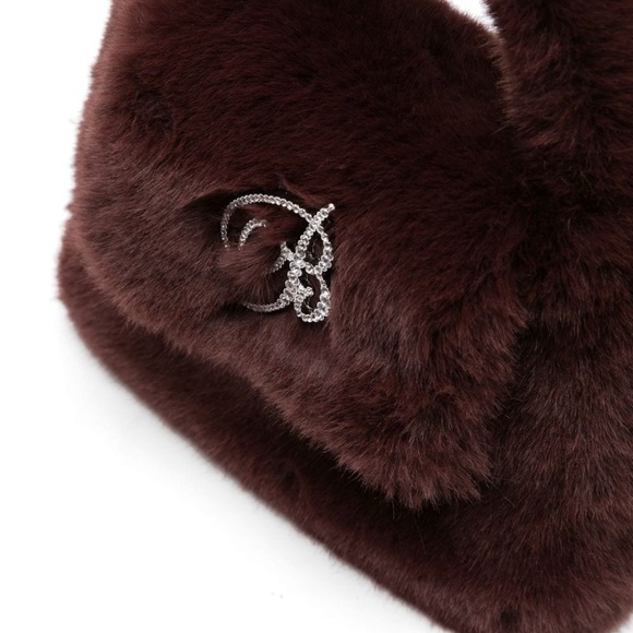Blumarine Rhinestone B-Logo Fur Bag NWT - Picture 3 of 4